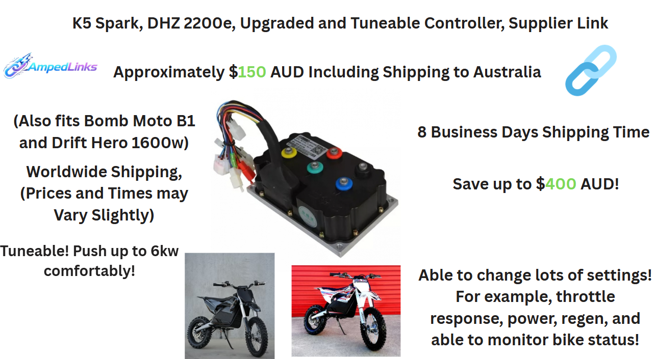 K5 Spark 3kw/DHZ 2200e Upgraded and Tuneable Controller Supplier Link