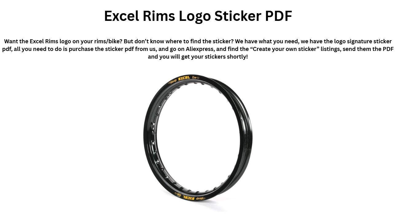 Excel Rims Logo Sticker PDF