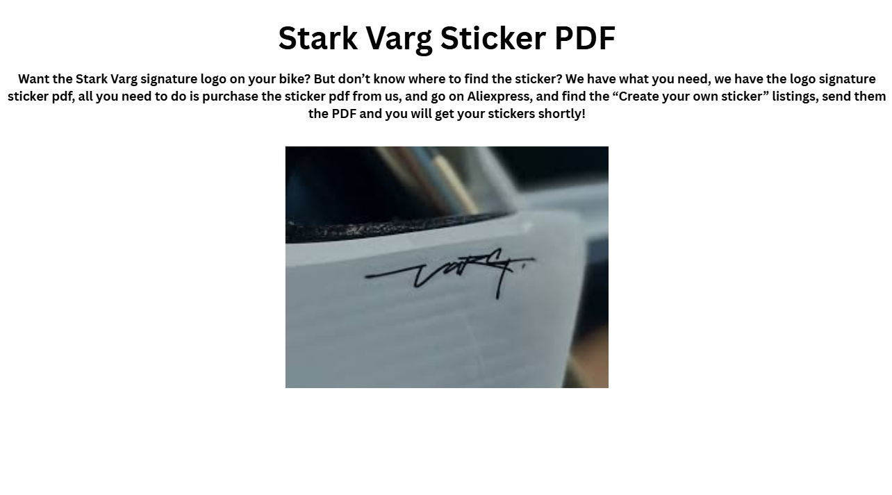 Stark Varg Sticker PDF